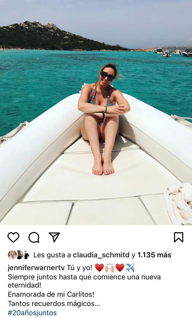 Jennifer Warner celebra 20 años de matrimonio con abogado