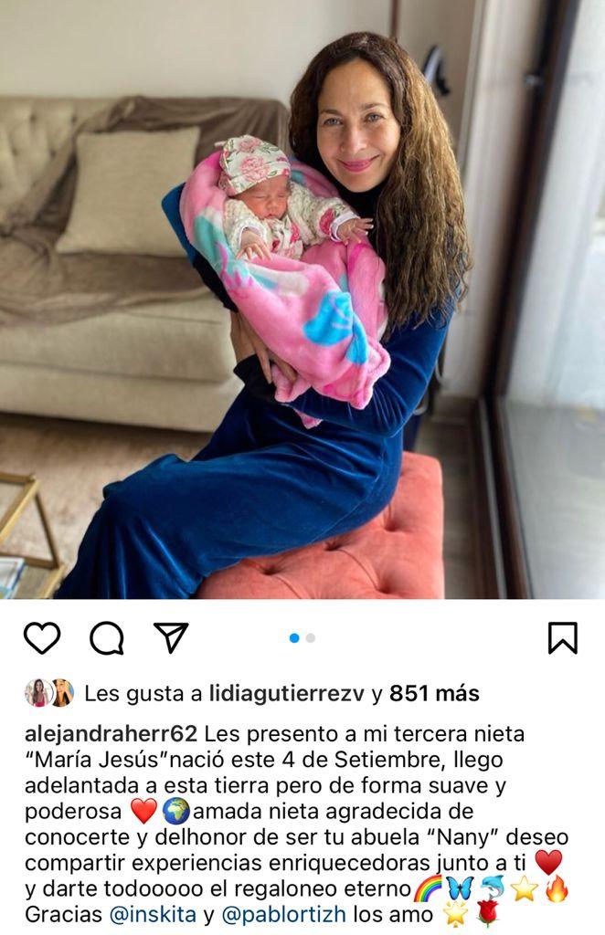 Alejandra Herrera encanta al mostrar su faceta de abuela