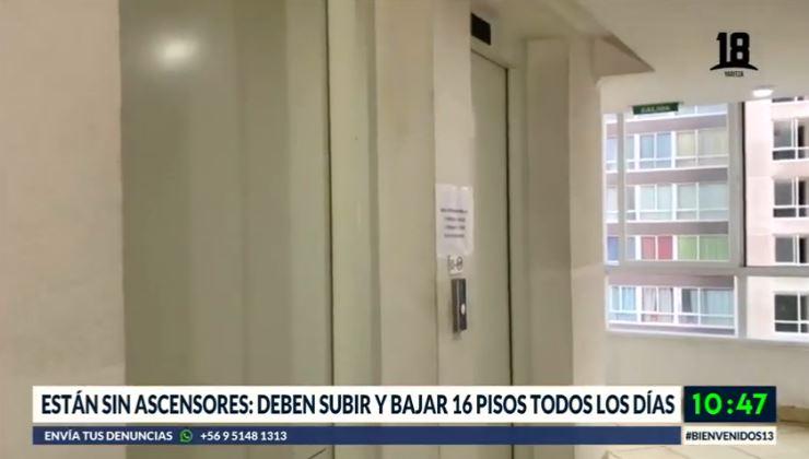 Vecinos de edificio deben subir 16 pisos por falla en ascensores