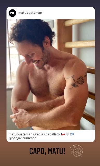 Benjamín Vicuña se tatúa para homenajear a su hija Blanca