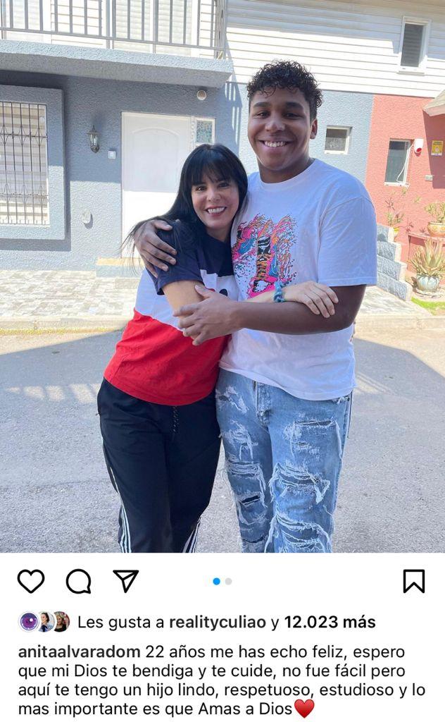 Anita Alvarado celebra los 22 años de su hijo Abraham