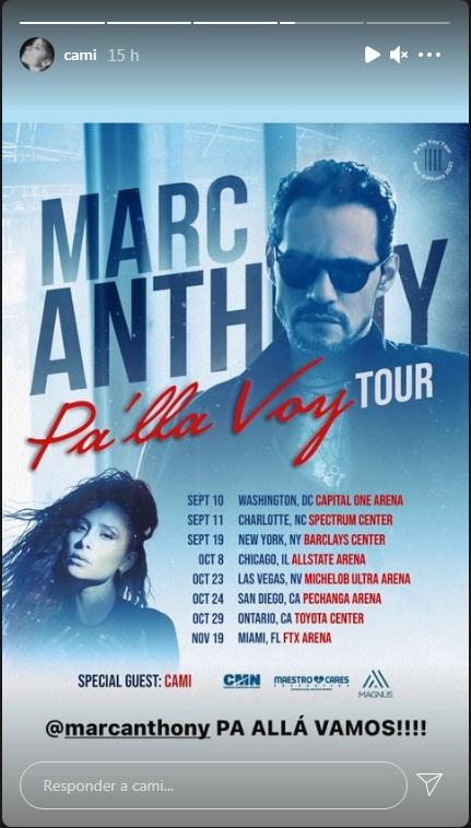 Cami Gallardo se va de gira con Marc Anthony