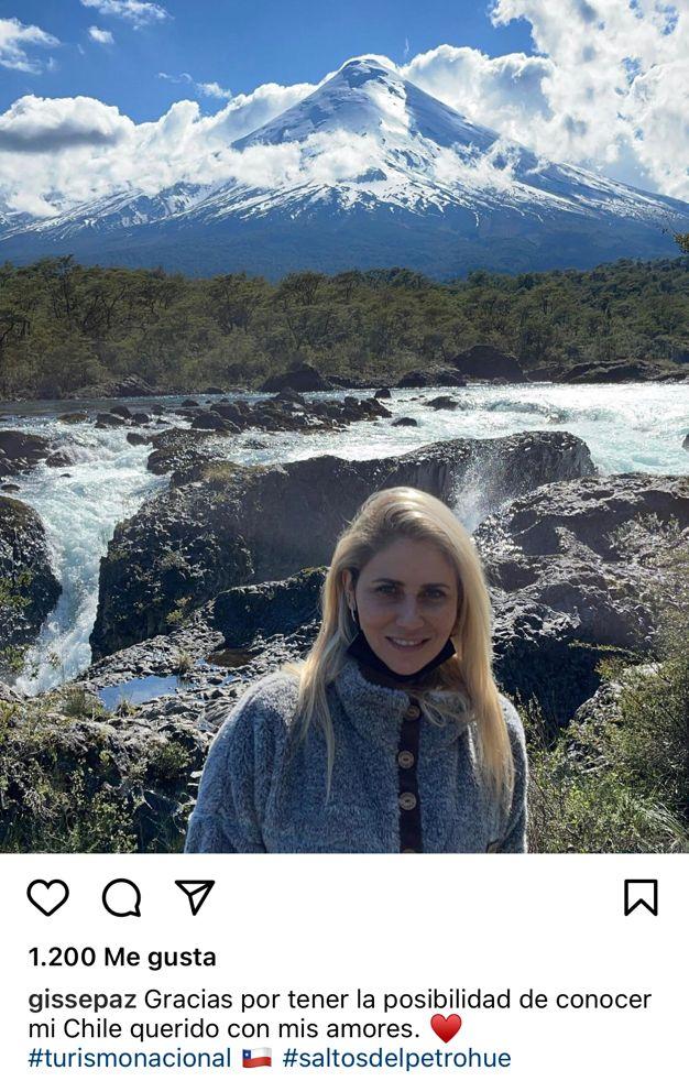 Las vacaciones de Mauricio Pinilla y Gissella Gallardo en el sur