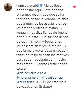 Gala Caldirola responde en redes al supuesto romance con Iván Cabrera