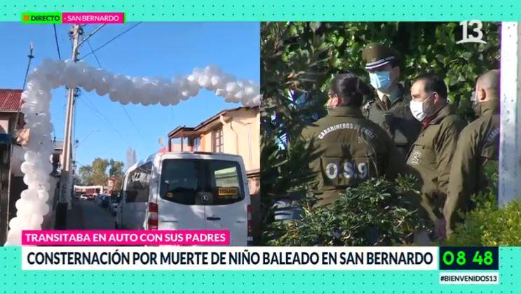 Consternación por muerte de niño tras balacera en San Bernardo