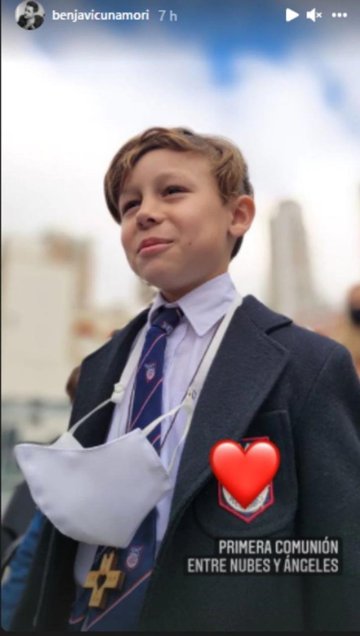 Pampita y Benjamín Vicuña muestran su emoción por comunión de su hijo