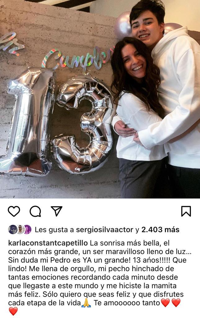 Karla Constant muestra lo grande que está su hijo mayor