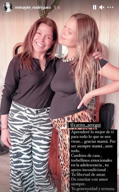 Mayte Rodríguez subió foto junto a su madre
