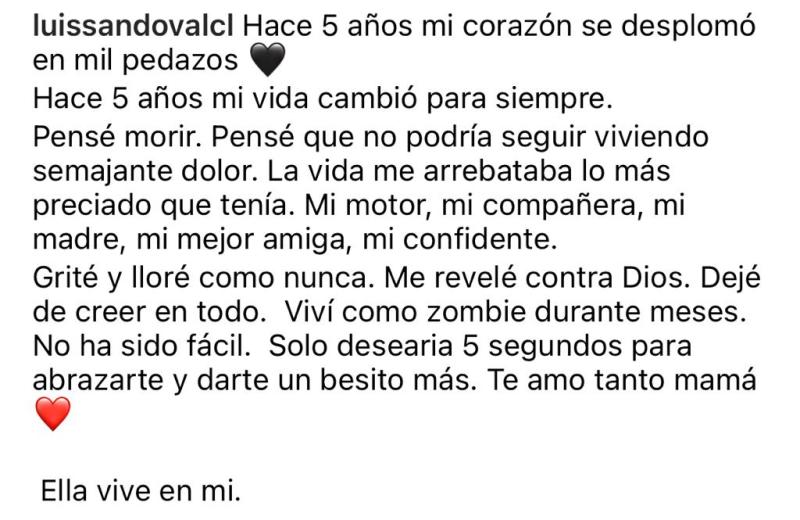 “Vive en mí”: Luis Sandoval recuerda la muerte de su madre