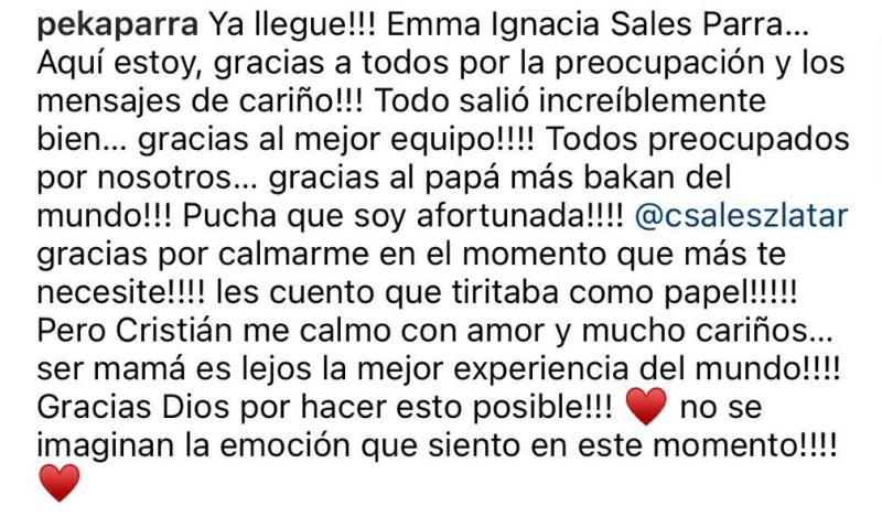 Ingrid Parra se convirtió en madre: “Soy afortunada”