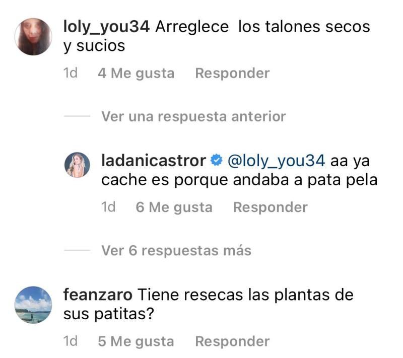 “Secos y sucios”: Daniela Castro es criticada por foto de sus pies