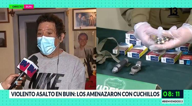 Violento asalto en Buin: Hombre de 93 años fue amenazado