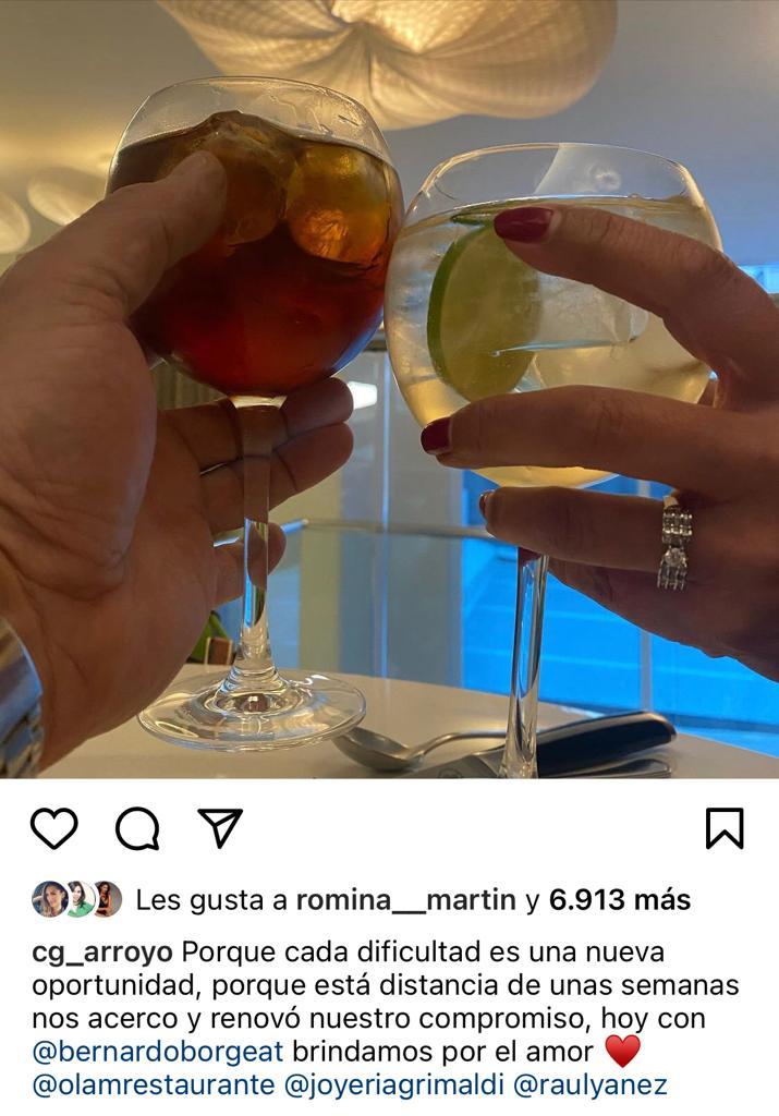¿Se casa? Carmen Gloria Arroyo celebra su amor con brindis