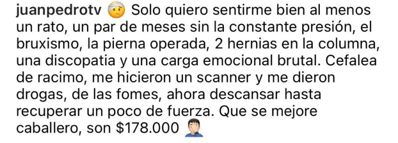 Juan Pedro Verdier desclasifica preocupante estado de salud