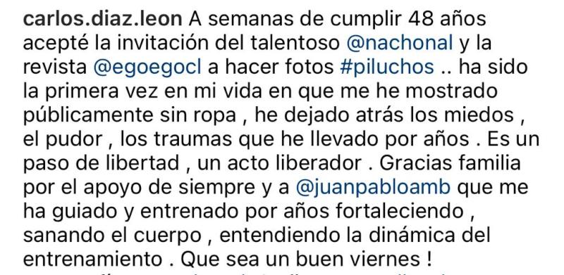 El desnudo total de Carlos Díaz ad portas de sus 48 años