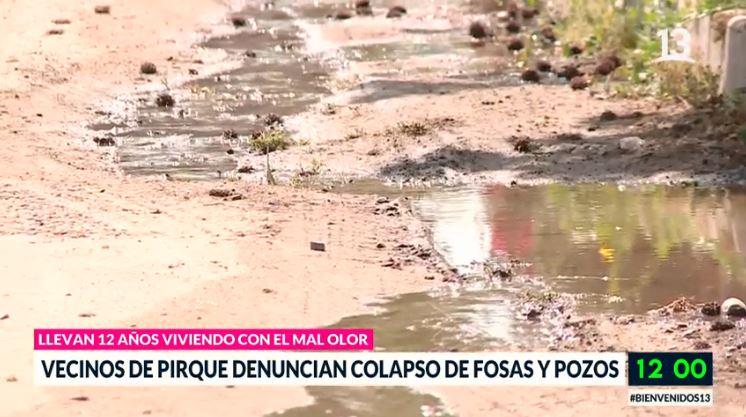 Vecinos de Pirque denuncian colapso de fosas y pozos