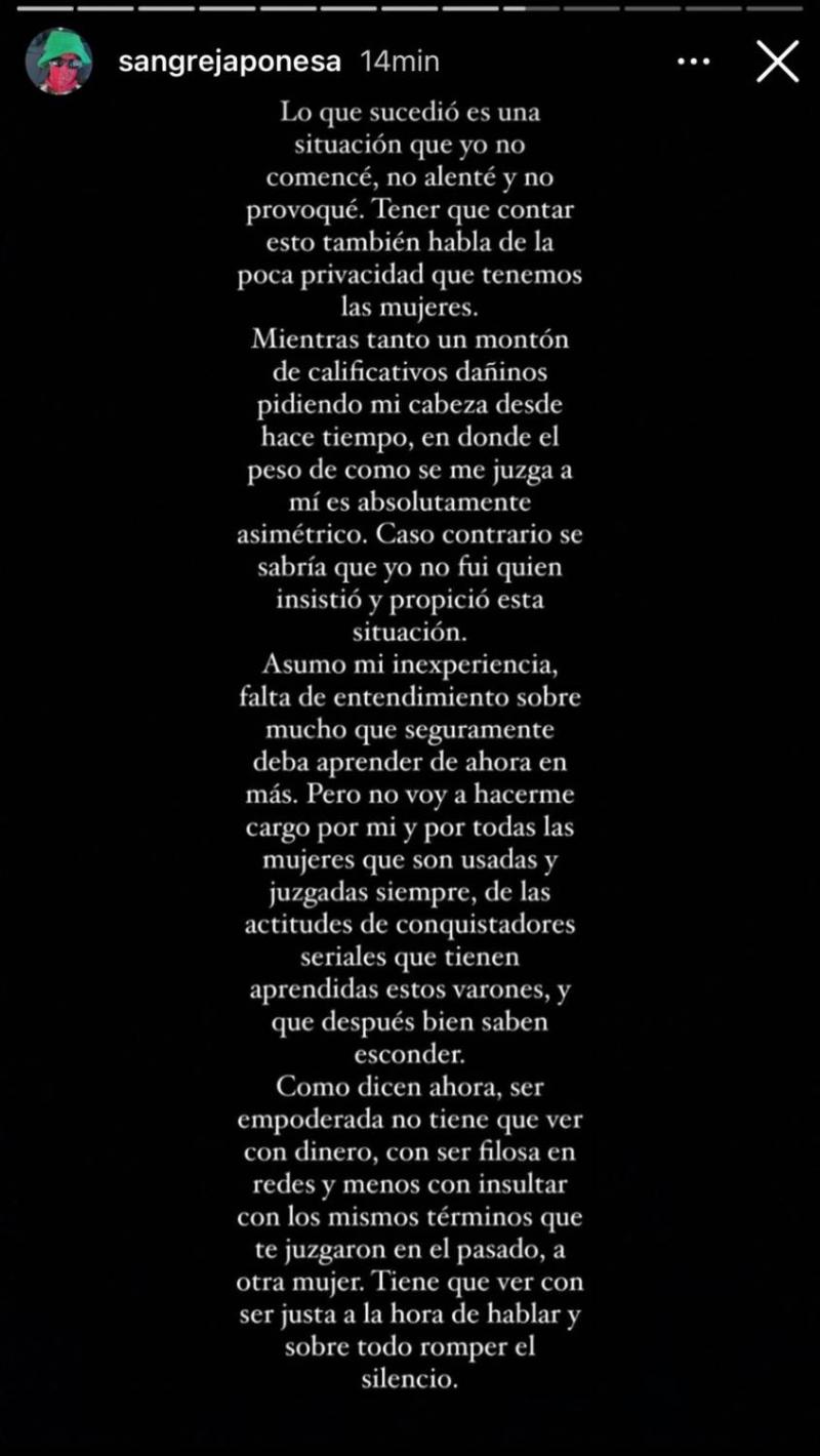 “No quiero callar más”: La carta de China Suárez por escándalo