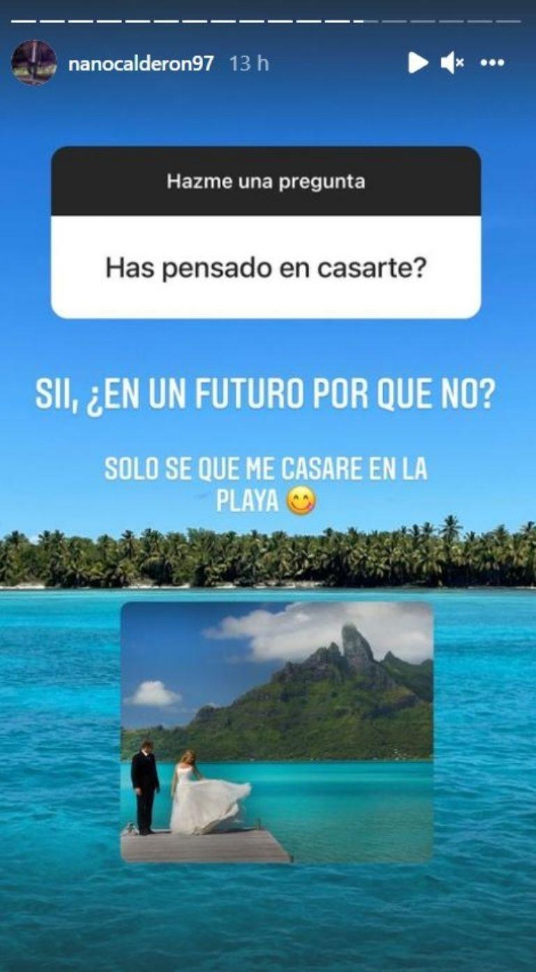 Nano Calderón asegura que le gustaría casarse con su pareja