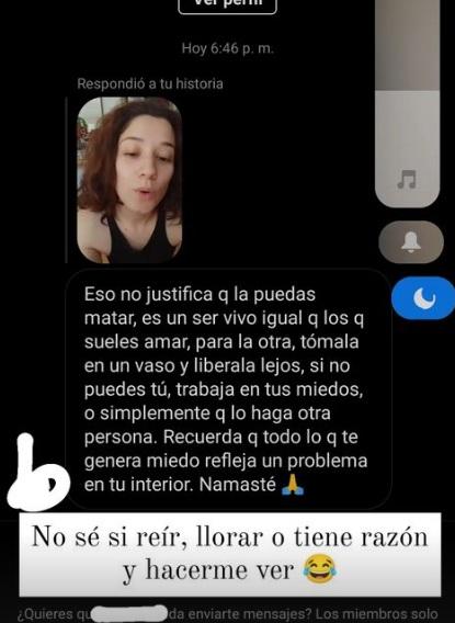 Fernanda Ramírez enfrenta polémica por matar a una araña