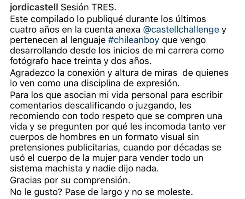 “Pase de largo”: Jordi Castell responde a críticas por sus fotos