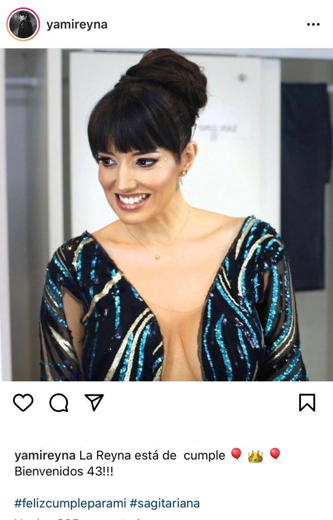 Yamila Reyna recibe los 43 años con escote de infarto