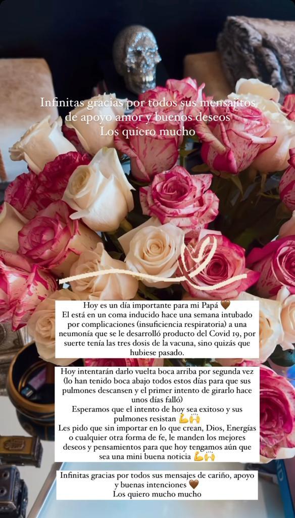 Kel Calderón actualiza estado de su padre desde Francia