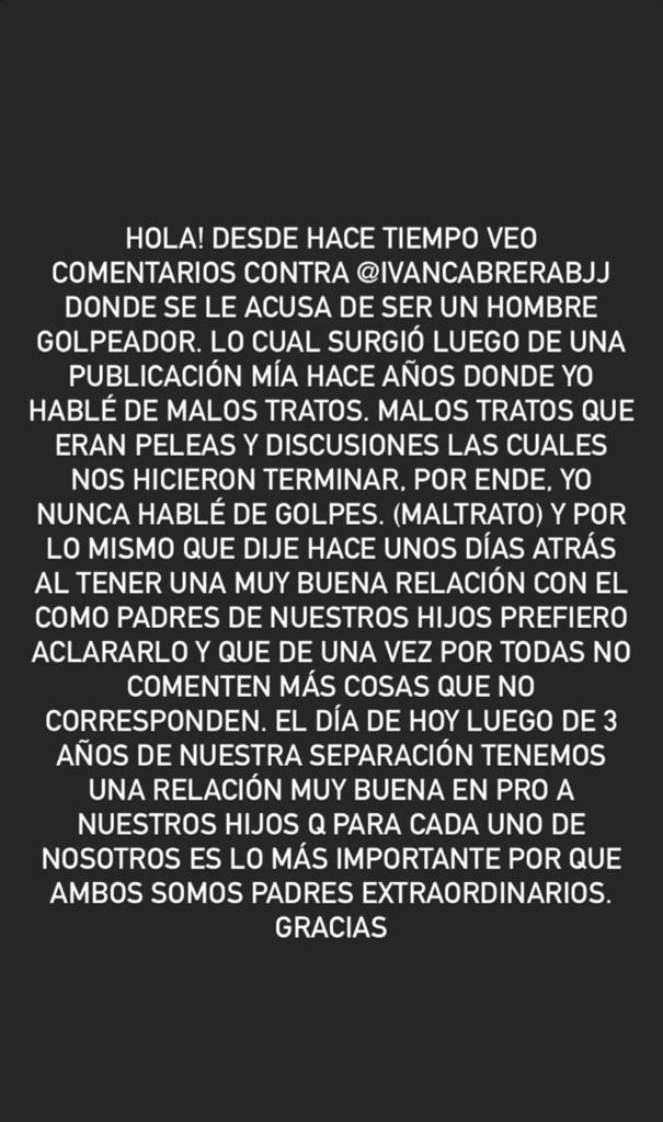 Ex esposa de Iván Cabrera aclara cómo es su relación actual