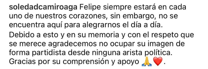 Hermana de Felipe Camiroaga pide no usar su imagen en política