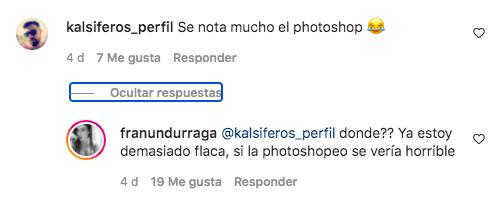 Fran Undurraga responde a acusaciones de excesivo uso de Photoshop