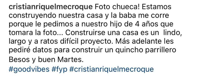 Cristián Riquelme anuncia proyecto familiar con foto de su hijo