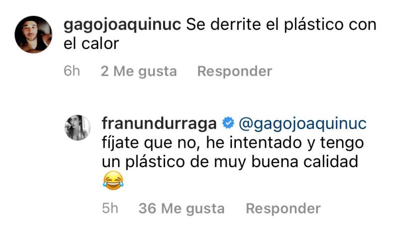 “Se derrite el plástico”: Fran Undurraga enfrenta críticas por foto