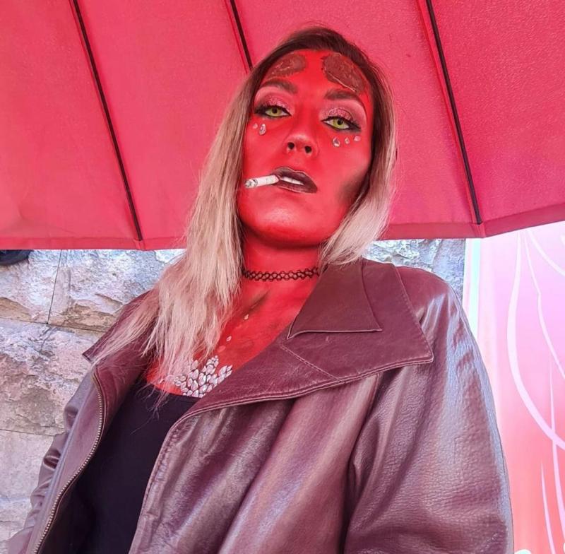 Hija de Paty Maldonado saca aplausos con maquillaje de Hellboy