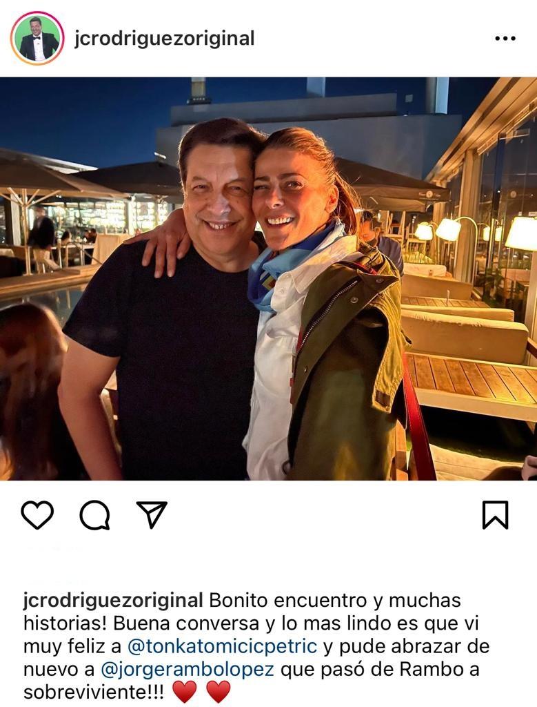 El reencuentro de Tonka Tomicic y JC Rodríguez fuera de la TV