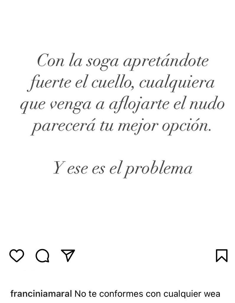 “Cualquier hu…”: Francini Amaral sorprende con mensaje