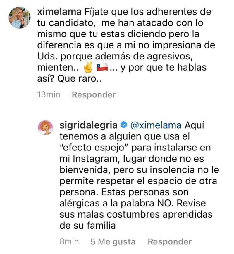 “Ridícula”: Sigrid Alegría revela ataques en redes sociales