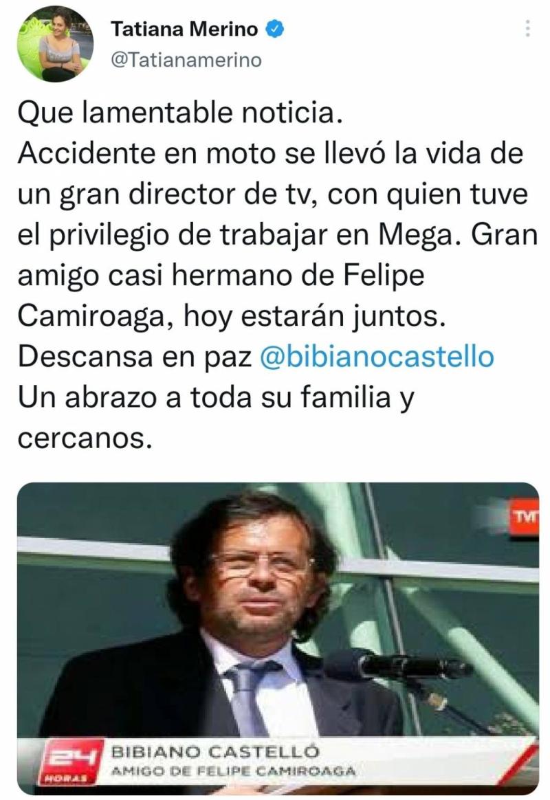 Famosos se despiden de Bibiano Castelló con sentidos mensajes