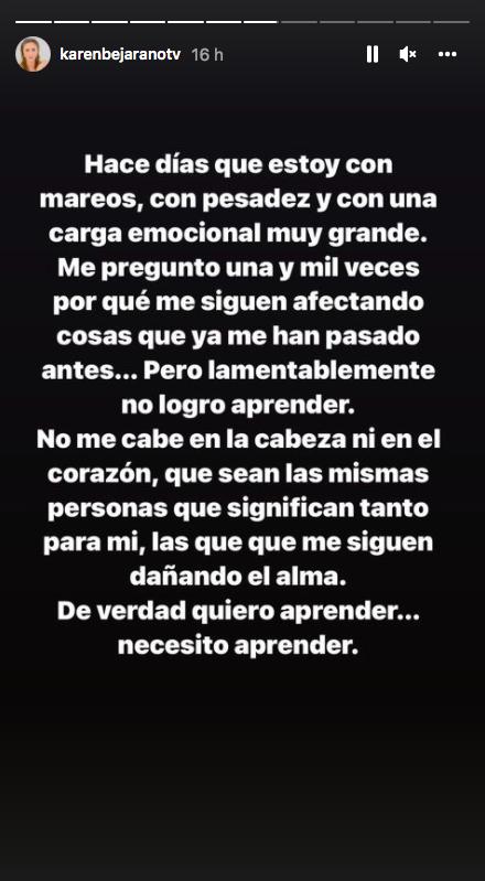 Karen Bejarano cuenta la verdad tras su crisis de pánico