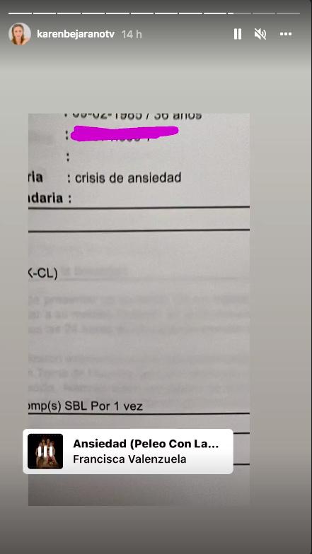 Karen Bejarano relata crisis de ansiedad que la dejó en la clínica