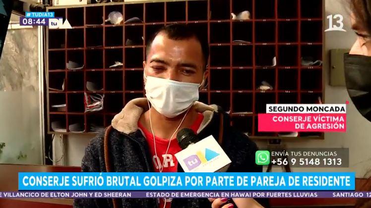 Conserje sufre brutal golpiza por parte de pareja de residente