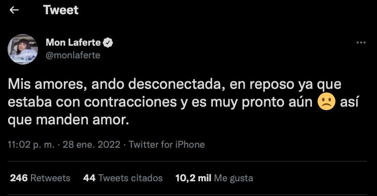 Mon Laferte preocupa con noticia sobre su embarazo