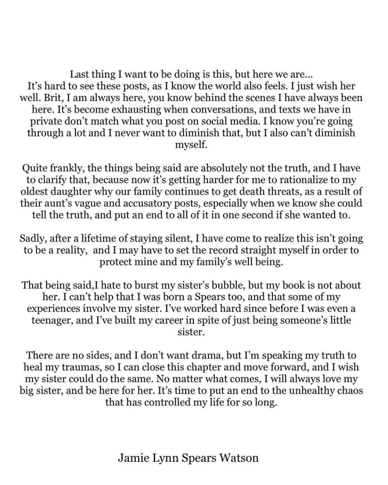 Britney Spears responde furiosa tras polémica entrevista de su hermana