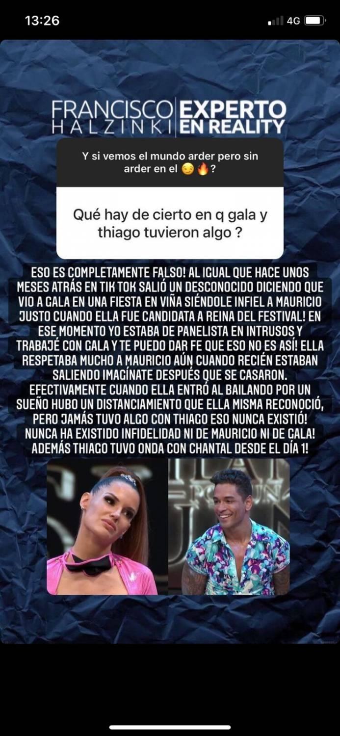 Desmienten affaire entre Gala Caldirola y Thiago Cunha