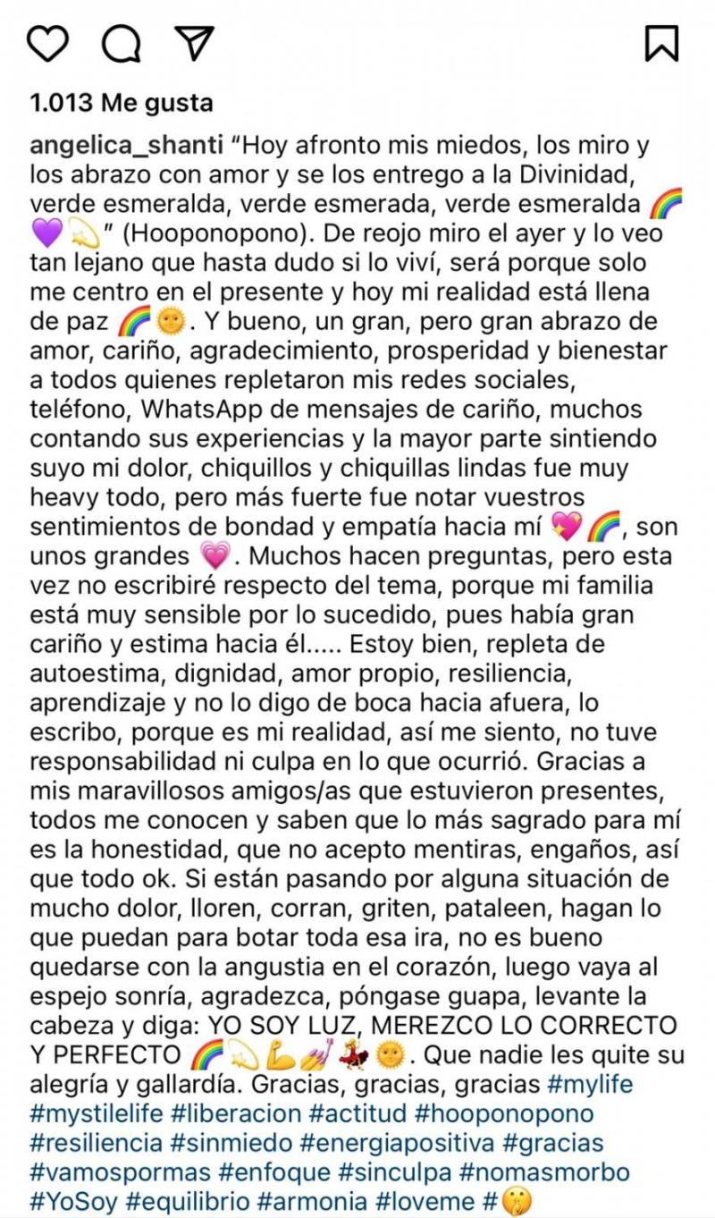 Angélica Sepúlveda agradece el apoyo de sus seguidores tras drama personal