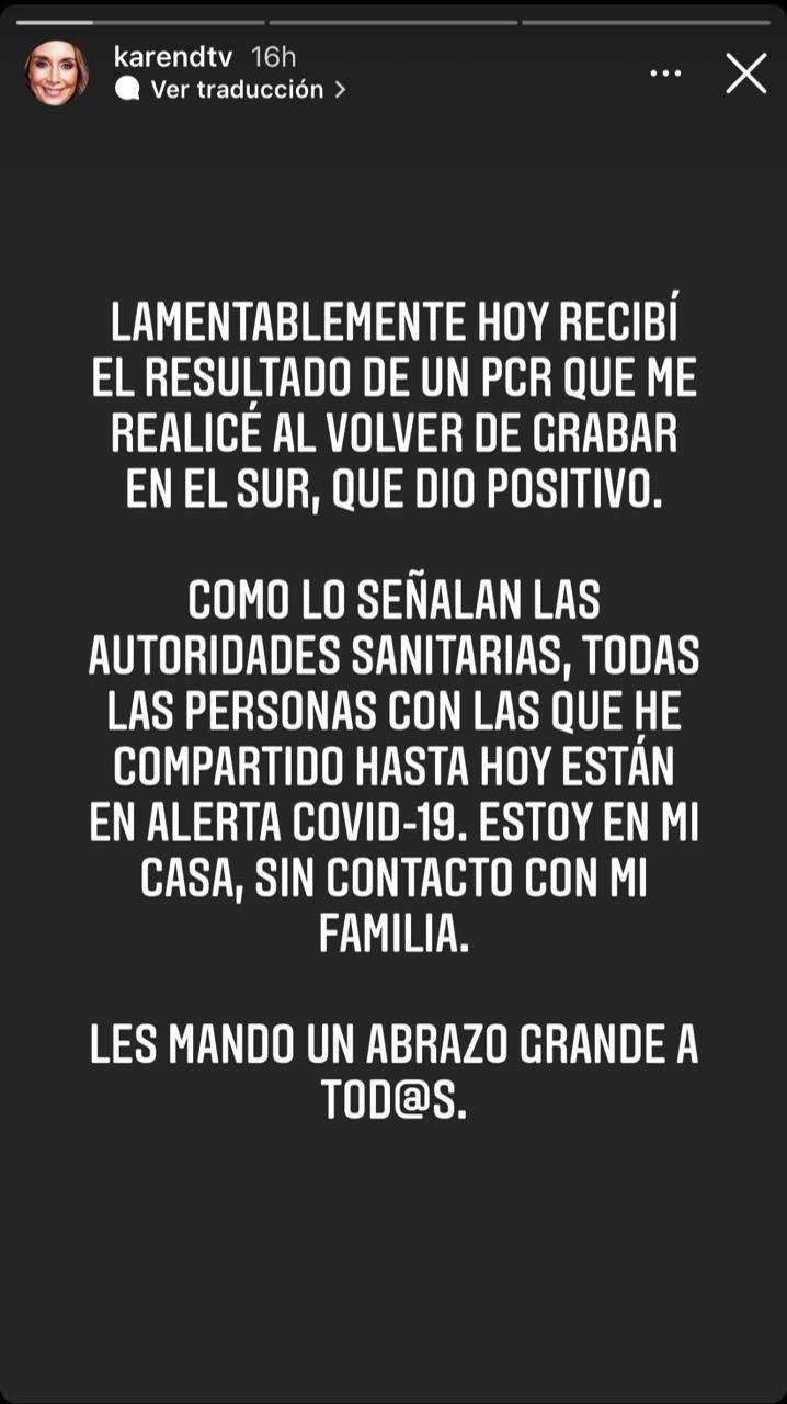 Karen Doggenweiler revela que se contagió de Covid