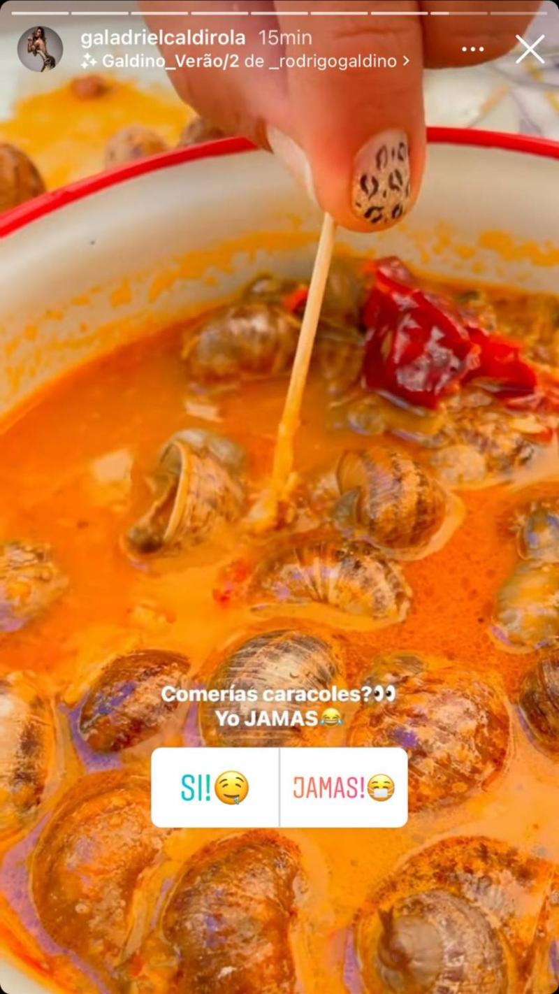 Gala Caldirola muestra a su hija comiendo caracoles
