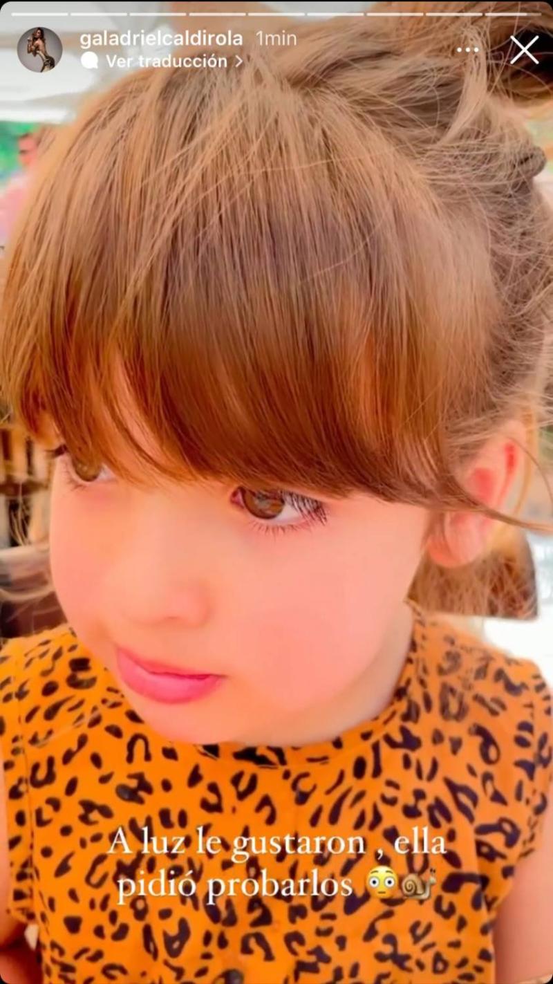 Gala Caldirola muestra a su hija comiendo caracoles