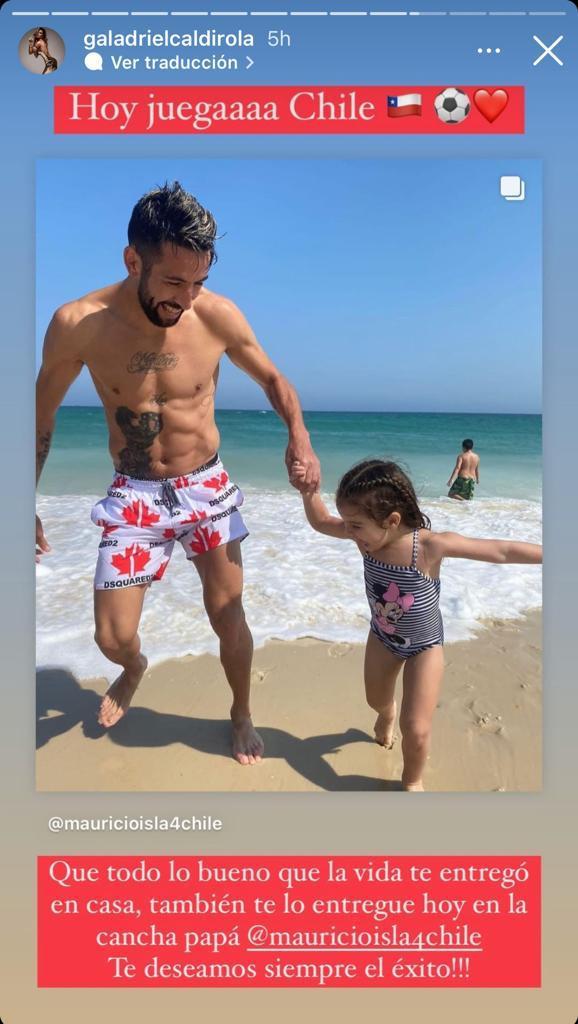 Gala Caldirola envía potente apoyo a Mauricio Isla