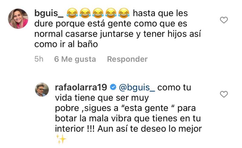 Rafael Olarra responde desubicado comentario sobre sus romances