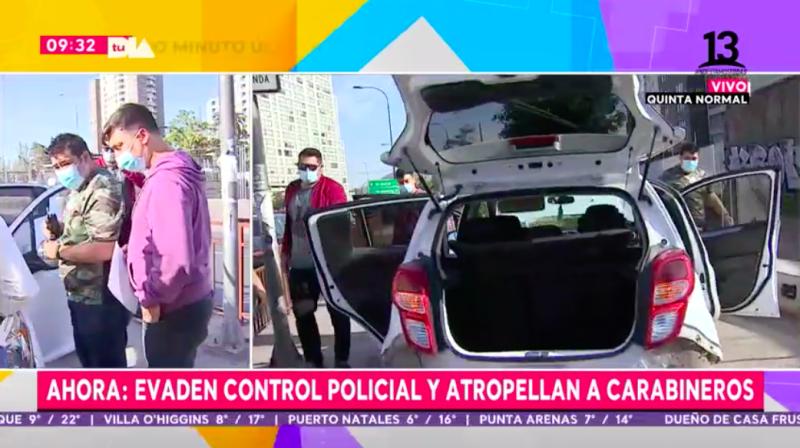 Delincuente atropella a Carabineros y se da a la fuga en Quinta Normal
