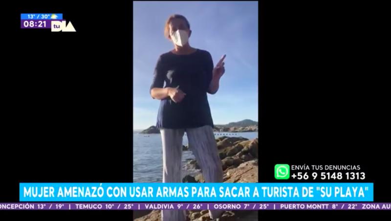 “Te voy a sacar con arma”: Mujer amenazó a turista para que saliera de “su playa”